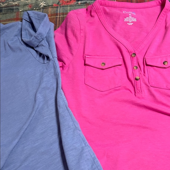 Croft & Barrow Perriwinkle and Pink Button-Up Tops - Picture 12 of 12